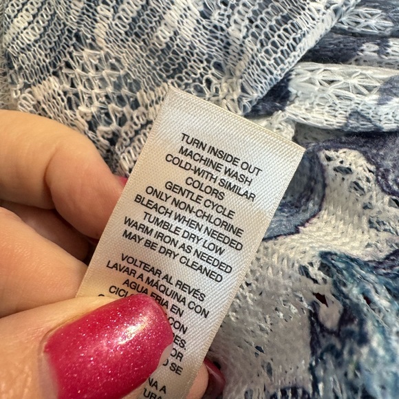 ❤️*GORGEOUS OPEN FRONT TOPPER w/LACE DETAIL SPRING/SUMMER CHICO SIZE: 1 = 8/10 - Picture 9 of 11